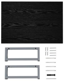 2-részes fekete kerámia fürdőszobai bútorszett