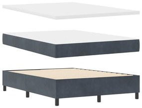 vidaXL Boxspring Ágy Matracokkal Sötétszürke 160x200 cm Bársony