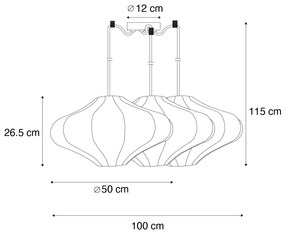 Japandi függőlámpa barna 50cm 3-lámpás - Plu
