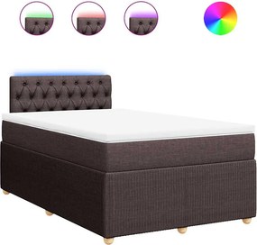 vidaXL sötétbarna szövet rugós ágy matraccal 120 x 190 cm