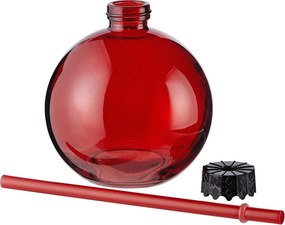 SANTA'S BUBBLE üveg pohár szívószállal, piros