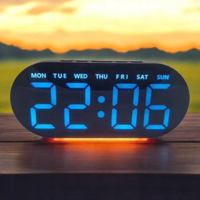 LED-es ébresztőóra 2 ébresztőórával, naptárral, szundival és állítható éjjeli lámpával