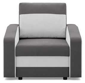Hewlet fotel, szövet anyag, hab töltet, szürke - fehér