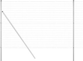 vidaXL Kerítés oszlopokkal Ezüst 1,5 x 10 m Acél és PVC