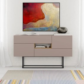 Szürke-bézs alacsony komód 145x82 cm Titan – Marckeric