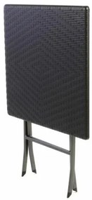 GARTHEN Összecsukható kerti asztal rattan 75 x 61 x 61 cm