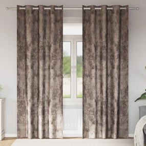 Függöny függönyökkel 2 pcs Cappuccino 225 x 140 cm Bársony