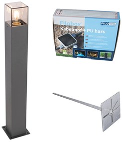 Kültéri lámpa 70 cm antracit talpvillával és kábelhüvelygel - Denmark