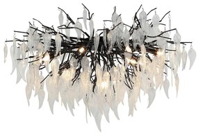 Kristály felületre szerelhető csillár 12xG9/40W/230V fekete