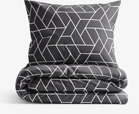 Goldea pamut ágyneműhuzat - mozaik minta, sötétszürke alapon 140 x 200 és 70 x 90 cm