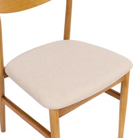 MAZZONI EXPORT CAMELIA Világos Bézs/Natúr Tölgy váz - KÁRPITOZOTT FA SZÉK NAPPALIBA ÉTKEZŐBE KONYHÁBA MODERN CLASSIC