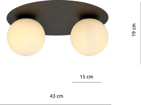 Emibig modern mennyezeti lámpa solar fehér fekete emi1127/2