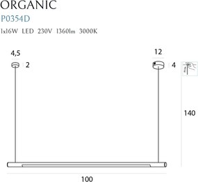 Függeszték Fekete ORGANIC MAXLIGHT P0354D