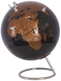 Mágnesezhető fekete és rézszínű földgömb 29 cm CARTIER Beliani