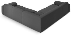 Sötétszürke buklé sarokkanapé (variálható-L alakú) Molino – Micadoni Home