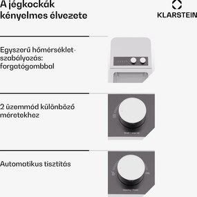 Klarstein IceCraft jégkockakészítő, 2 üzemmód, 1,3 l hideg víz, automatikus tisztítás, 12 kg/24 h