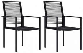 2 db fekete PVC rattan kerti szék