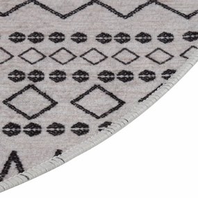 fekete-fehér csúszásmentes mosható szőnyeg φ120 cm