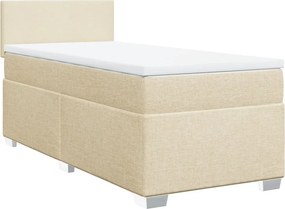 vidaXL krémszínű szövet rugós ágy matraccal 80 x 200 cm