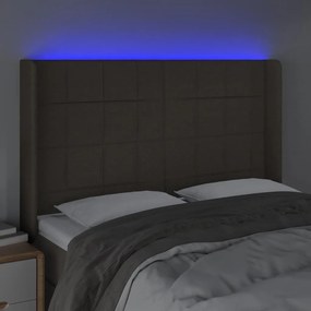 tópszínű szövet LED-es fejtámla 147x16x118/128 cm