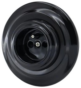 Bohemia-Design - Retro porcelán fali konnektor kerettel 250V/16A, fekete