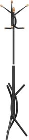vidaXL fekete porszórt vas ruhafogas 176 cm