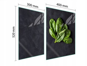 Üveg Tűzhelyvédő Főzőlap 70x52 Bazsalikom Edzett Üveg