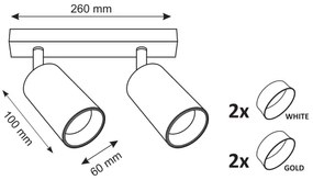 spotlámpa MARIBEL 2xGU10/10W/230V fehér