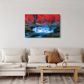 Kép Vízesés egy vörös erdőben (90x60 cm)