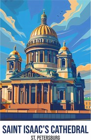 Poszter 75x100cm Saint Isaac's Cathedral, Szentpétervár