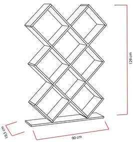 Könyvespolc KUMSAL 129x90 cm piros