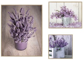 Kép szett 3 db-os 40x50 cm Purple Flowers – knor