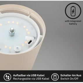 Briloner 7508011 - LED töltős asztali lámpa LED/2,5W/5V IP44 bézs