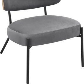 Szürke bársony fotel lábtartóval Jerry – Støraa