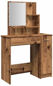öltözőasztal tükörrel régi fa 86,5x35x136 cm