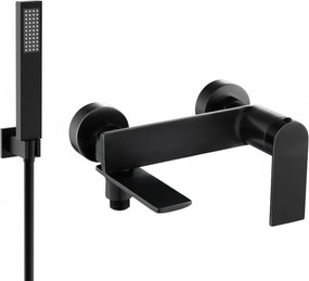 Mexen Zero R02 kádtöltő csaptelep zuhanyszettel, fekete - 7113R02-70