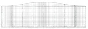 vidaXL 25 db íves horganyzott vas gabion kosár 400x30x100/120 cm