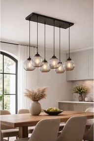 Brilagi - Zsinóros csillár DIOR 6xE27/60W/230V fekete/füstszürke
