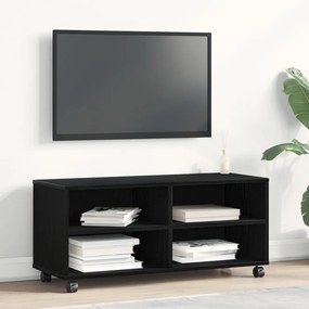 TV Szekrény Fekete 90x35x35 cm Mérnöki Fa