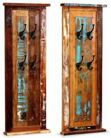 2 db tömör újrahasznosított fa ruhafogas 38 x 100 cm