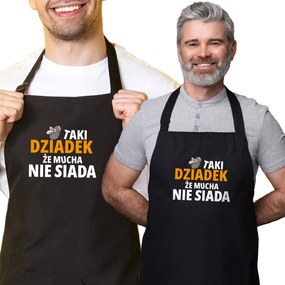 Konyhai kötény nagypapának, fekete vicces, ajándék nagypapa napjára