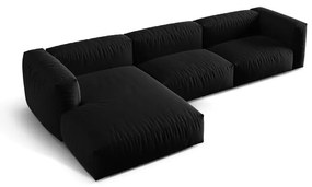 Fekete moduláris sarokkanapé (bal oldali) Martina – Micadoni Home