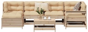 vidaXL 7 részes tömör fenyőfa kerti kanapészett