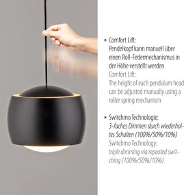 Paul Neuhaus modern függeszték ballini fekete pln15262-18