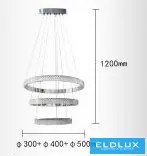 UNIVERSO Függeszték LED 62w 8400lm 6500k IP20 500+400+300mm fehér