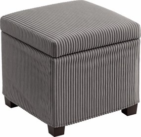 HOMCOM 30L Tároló Ottoman Kocka Lábpihentető Puff, Levehető Fedél, Kordbársony Velúrral Kárpitozva, Nappali, Hálószoba, Előszoba, Max. 120 Kg, 40 x 40