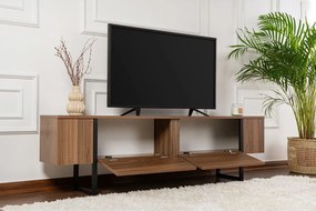 Sötét natúr színű TV-állvány diófa dekorral 180x50x29,5 cm Serenity – Kalune Design