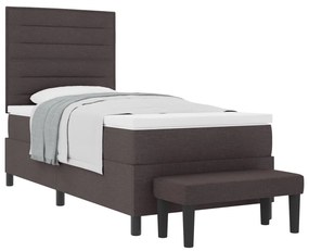 Box Spring Ágy Matraccal és Pad Dark Brown 80x200 cm Szövet