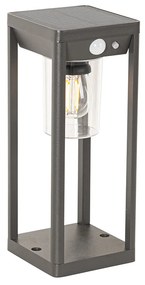 Kültéri állólámpa sötétszürke 25 cm, fényerő-szabályozóval és mozgásérzékelővel napelemes - Sonne