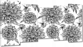 Festmények 150x80 Fekete-fehér grafika Virág